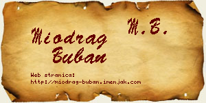 Miodrag Buban vizit kartica